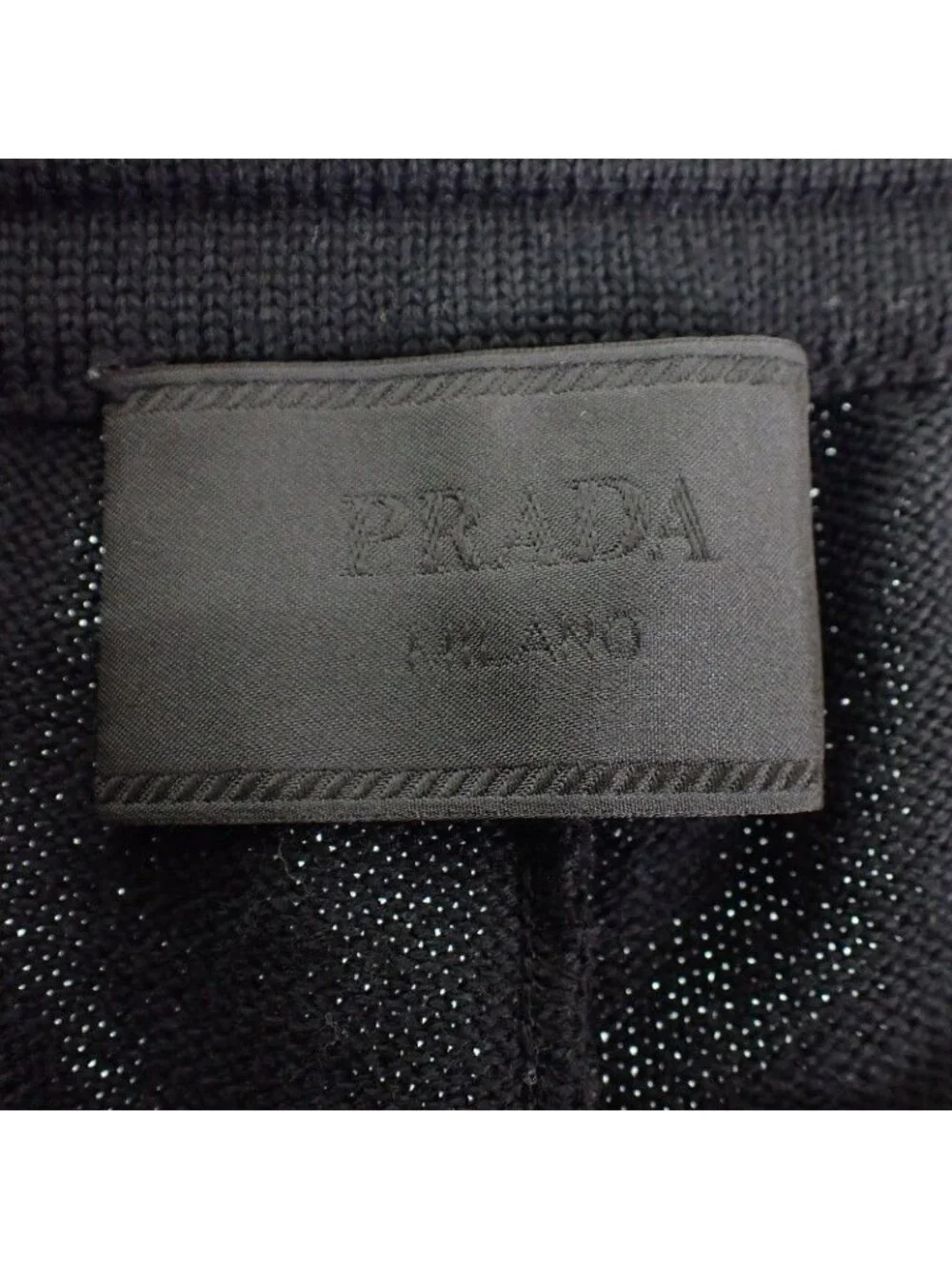 Prada Knit Contrast Nylon Pants 48 Wool Black